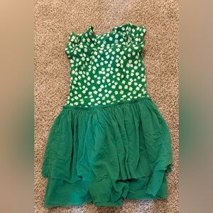 Hanna Andersson Green Dress with White Daisies